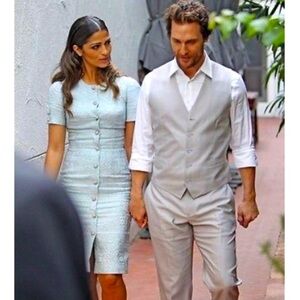 Dolce and Gabbana light blue dress.